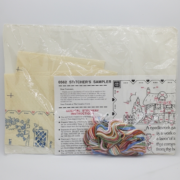 Creative Circle Crewel Embroidery Kit 0562 Stitchers Sampler Vintage 1989 - Picture 2 of 2